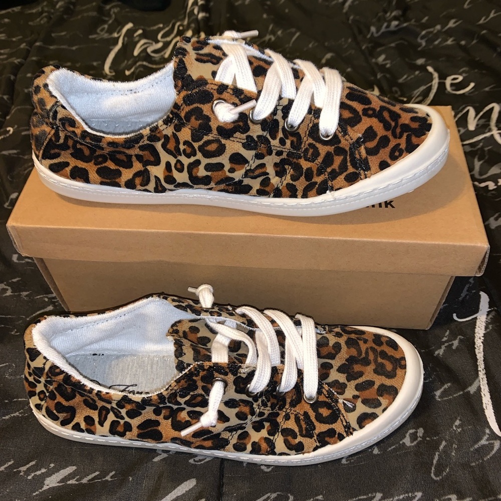 Leopard Print Slip on Shoes